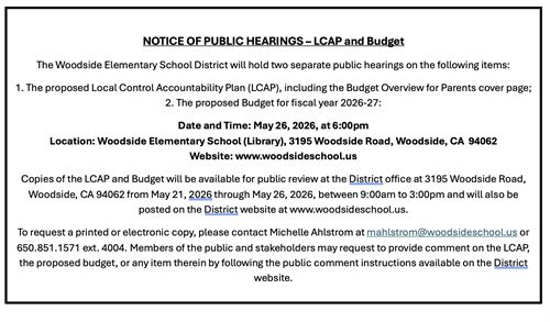PUBLIC HEARING LCAP